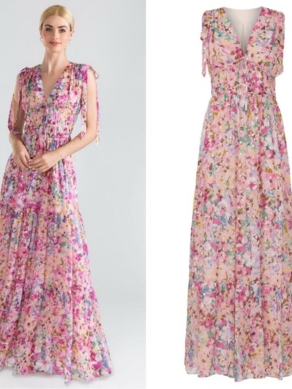 Shoshanna Zahra Floral Gown Maxi Dress in Size 6 - Picture 3 of 11